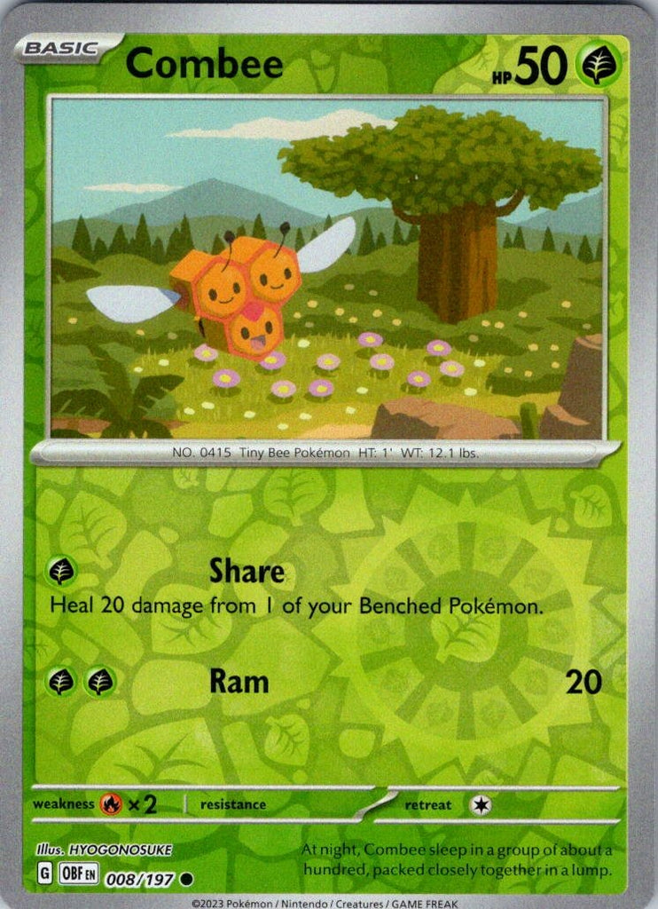 SV03: Obsidian Flames #008/197 Combee Rev Holo