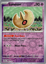 SV03: Obsidian Flames #092/197 Lunatone
