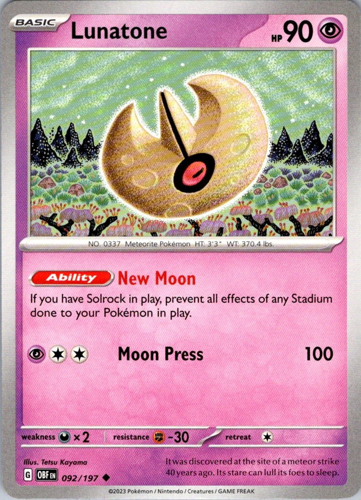 SV03: Obsidian Flames #092/197 Lunatone