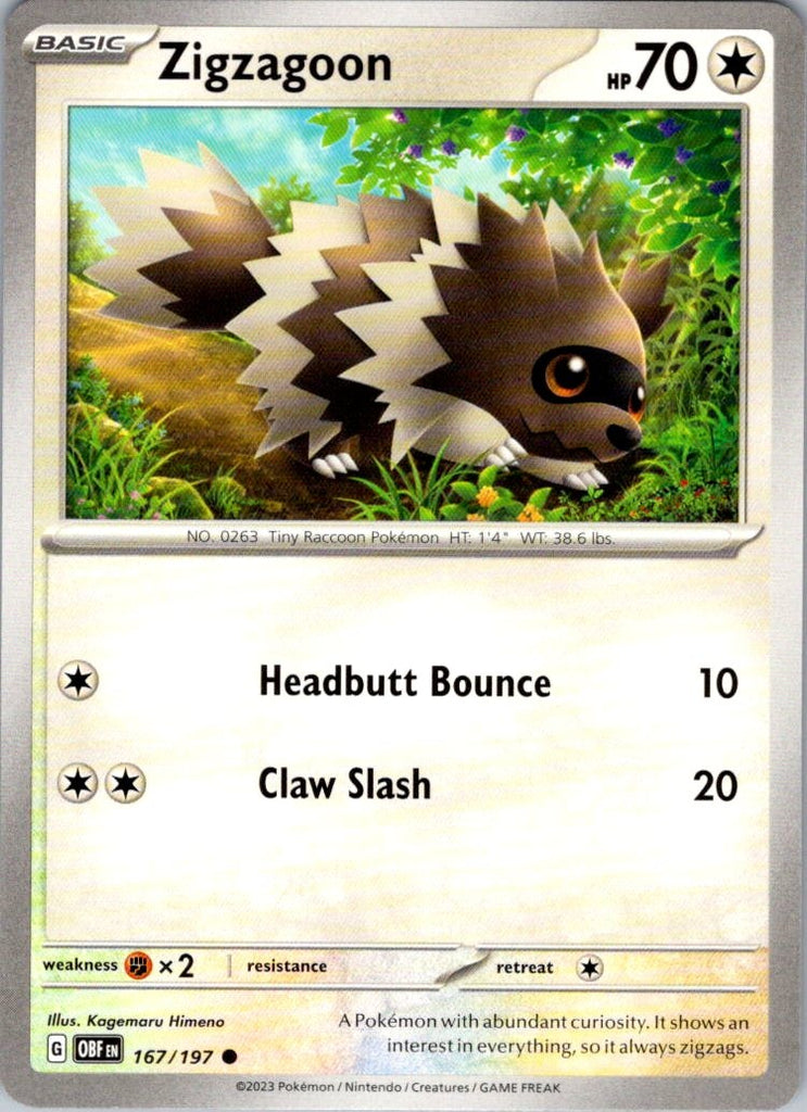 SV03: Obsidian Flames #167/197 Zigzagoon