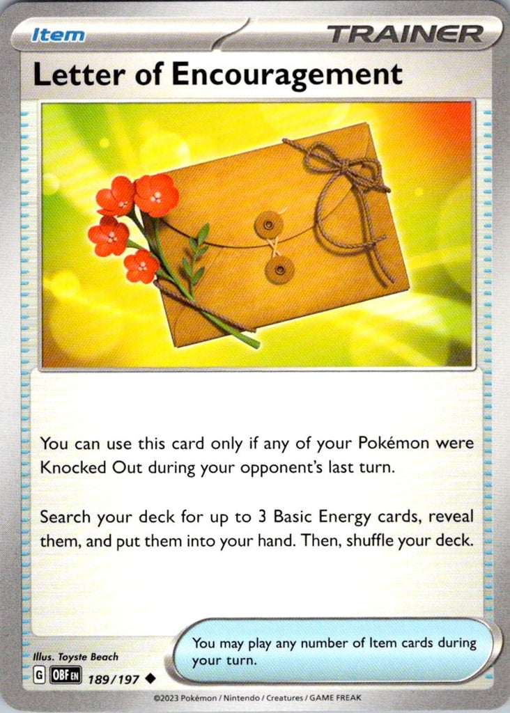 SV03: Obsidian Flames #189/197 Letter of Encouragement