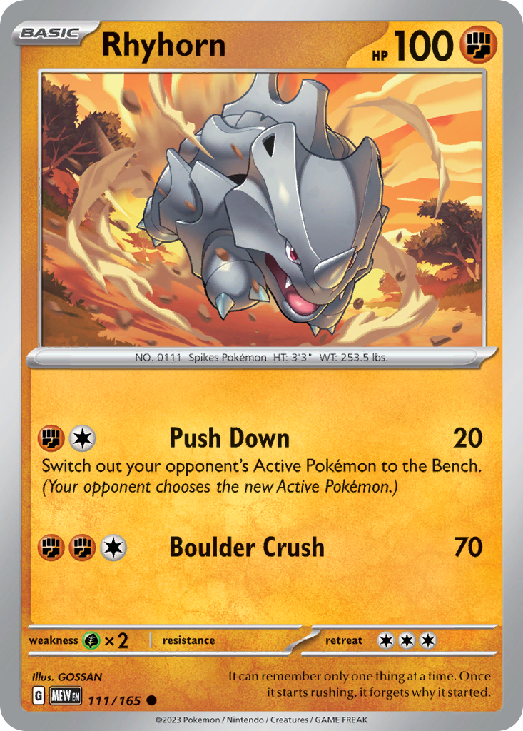 Rhyhorn - Scarlet & Violet 151 (111/165)
