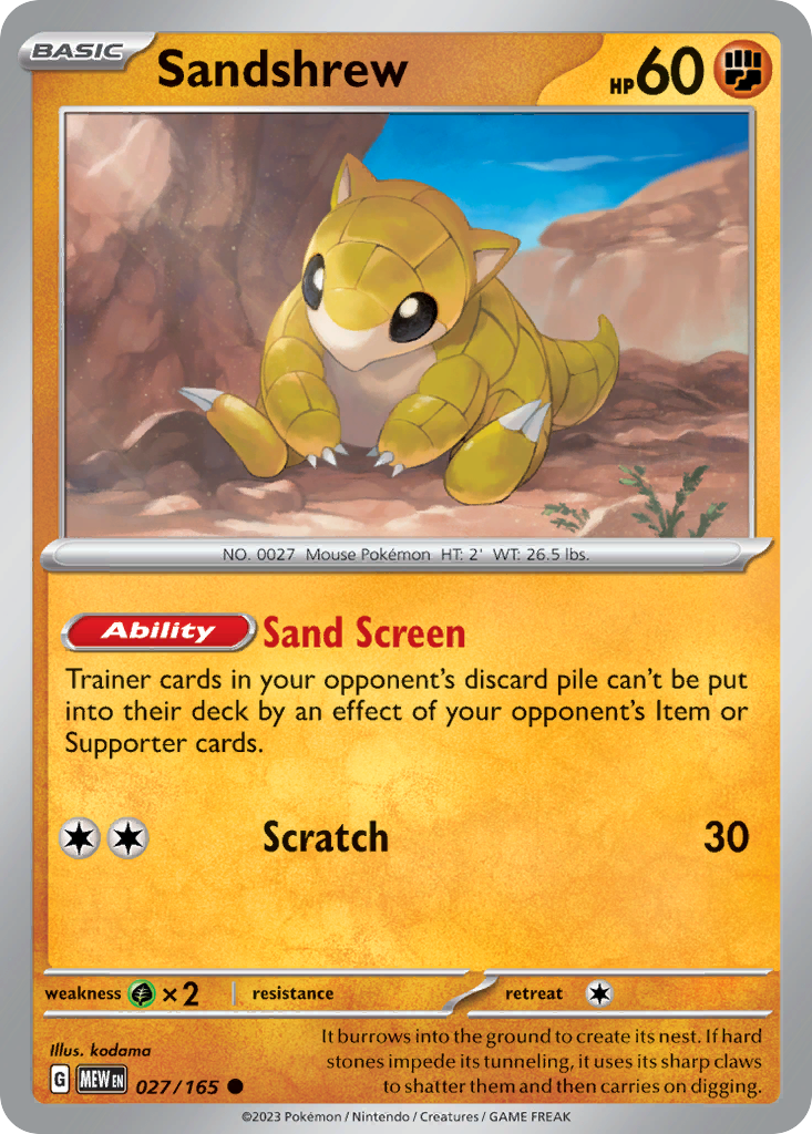 Sandshrew - Scarlet & Violet 151 (027/165)