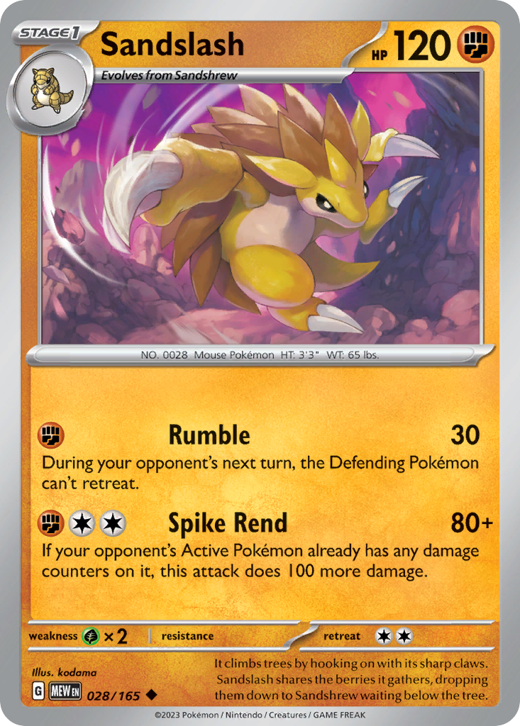 Sandslash - Scarlet & Violet 151 (028/165)